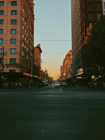 Sunrise shot of the city of Adelaide, South Australia